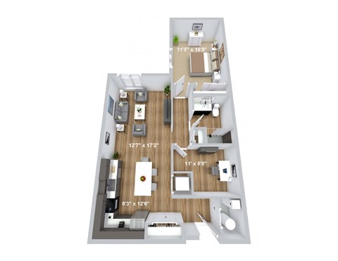 hematichematichematic diagram of a 3d apartment floor plan with roommates